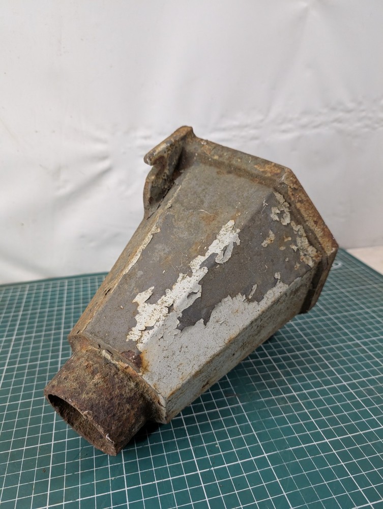 Vintage Cast Iron Gutter Rain Water Hopper / Planter Angular