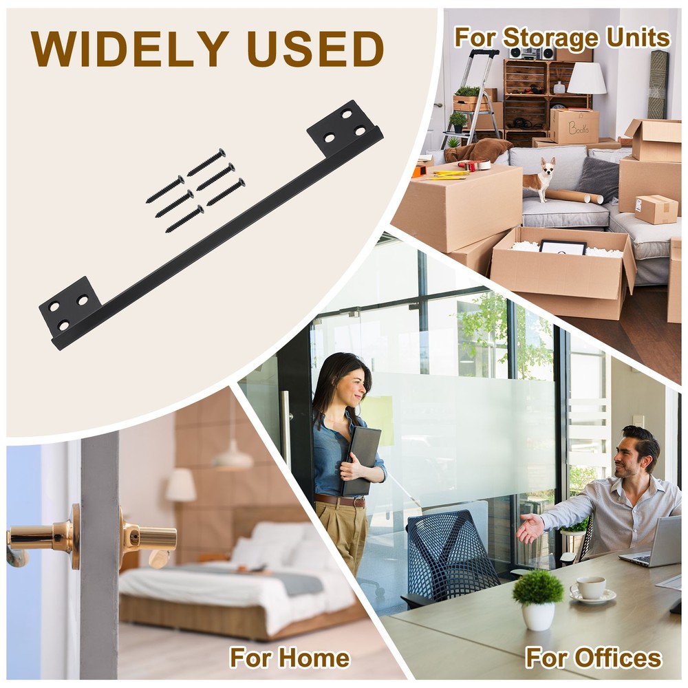 2Pcs Door Latch Guard Plate, 7" Door Security Protector Shield, Black