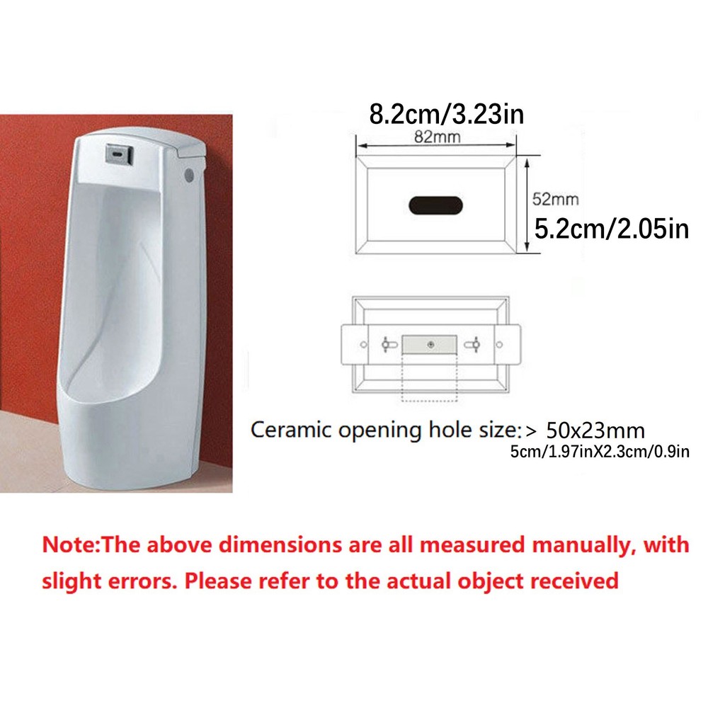 Automatic Ceramic Integrated Standing Urinals Sensor Flusher Flush Valve Kit d