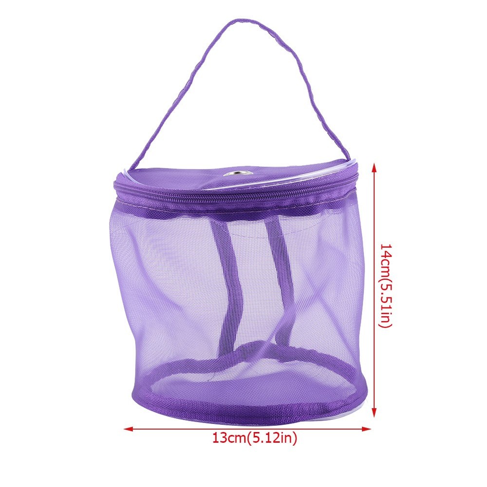 Purple Storage Bag Cylinder Mesh Wool Yarn Exquisite Container Handba