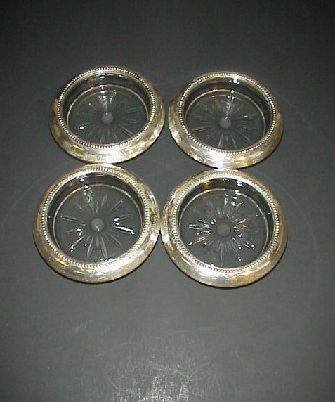 Sterling Silver Crystal Coaster Frank Whiting