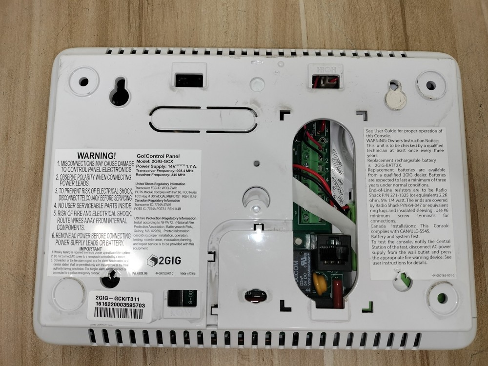 GO! CONTROL PANEL 2GIG-GCX LCD Display, Security System