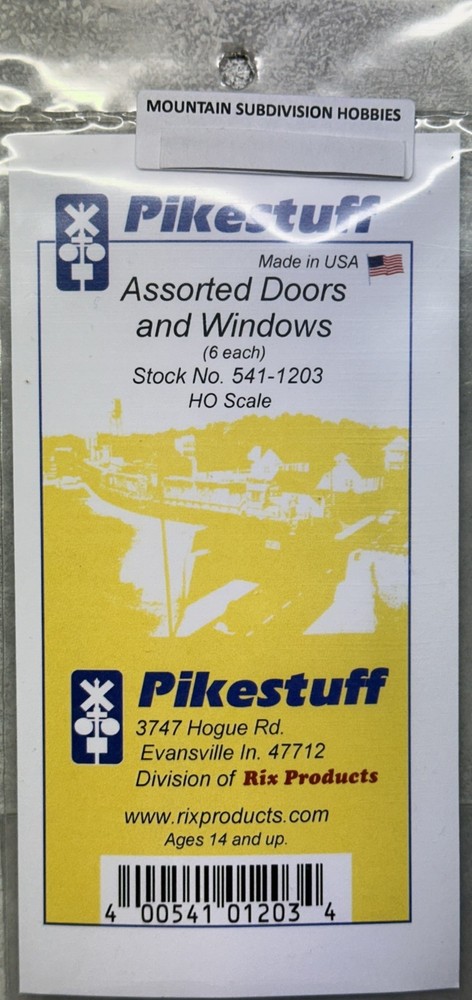 Pikestuff 1203 HO scale Assorted Doors with Windows | 6 pack | $5 Offer