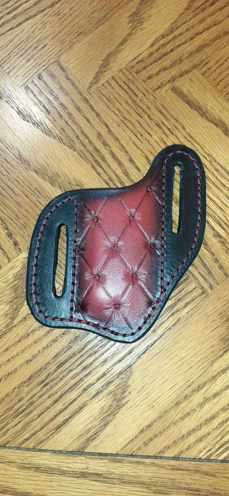 Handcrafted leather folding knife sheath