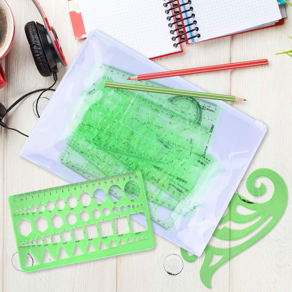 11 Pcs Geometric Drawing Templates Drafting Measuring Tools for Architecture
