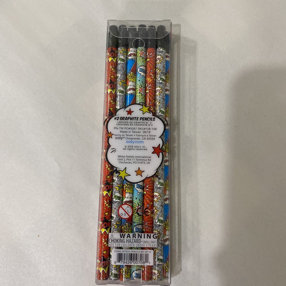 Comic Attack Ooly 12 Graphite # 2 Pencil Set Sketching Writing School