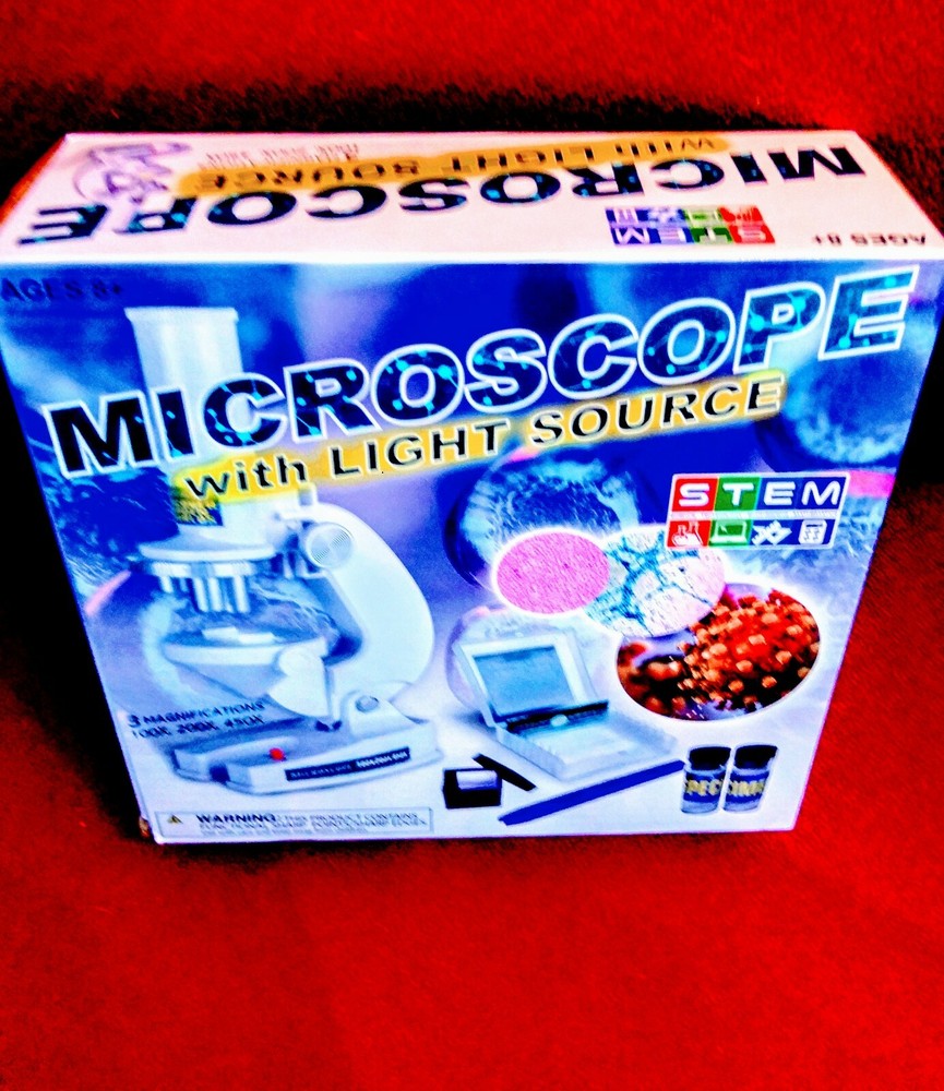 Stem Microscope With Light Source set 100X,200X,450X magnification & accessories