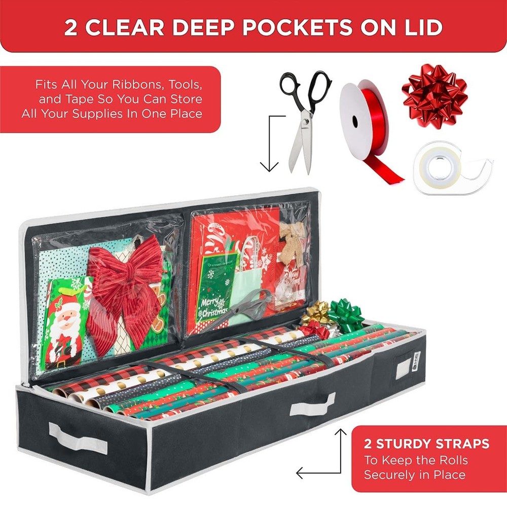 HOLDN' STORAGE Premium Wrapping Storage Container - Durable 600D Tear-Proof, ...