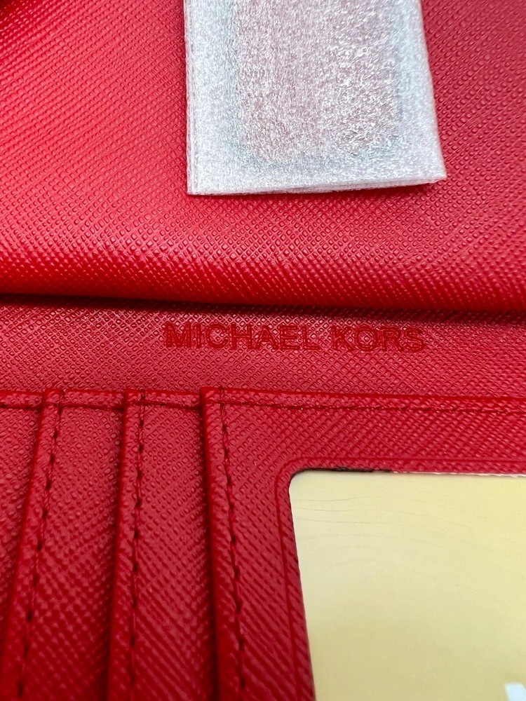 Michael Kors Double Zip Wristlet Wallet Bright Red