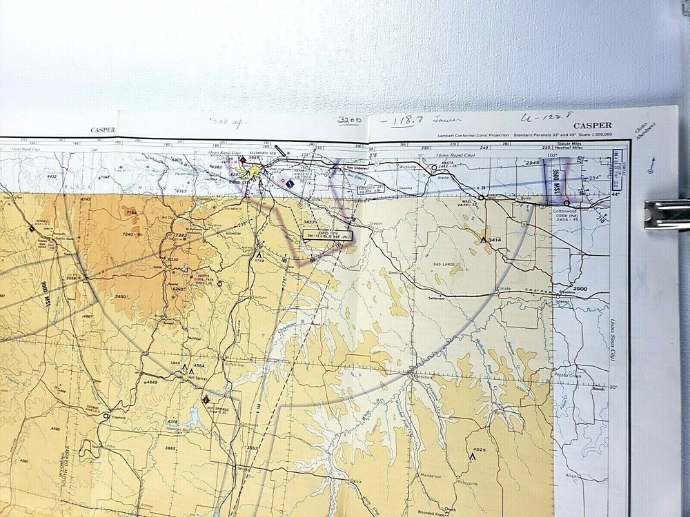 Casper Sectional Aeronautical Chart 55th Edition 1968