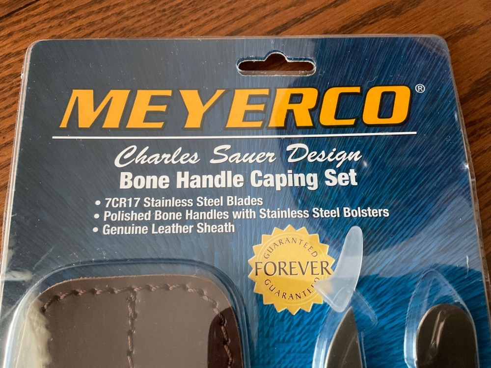 Meyerco Charles Sauer Bone handle Caping Set with Sheath