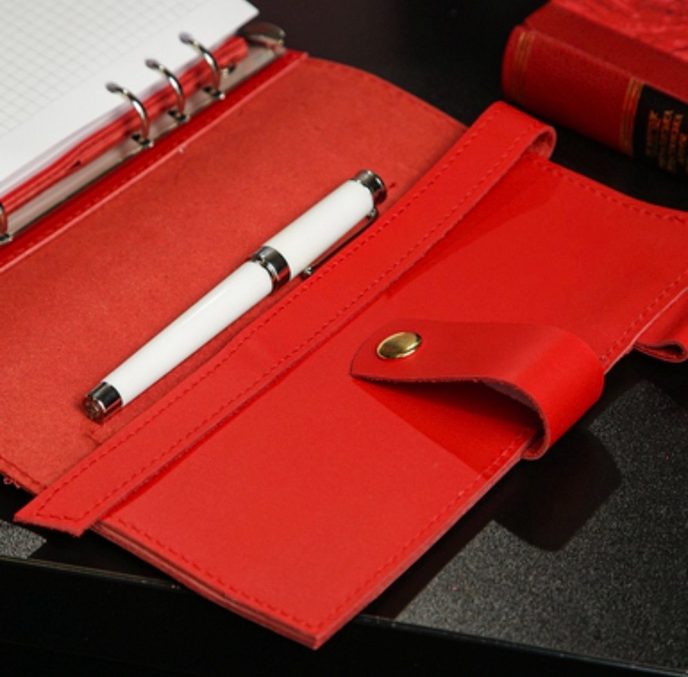 Leather notebook cover A5 light classic collection squared grid pages 2026.