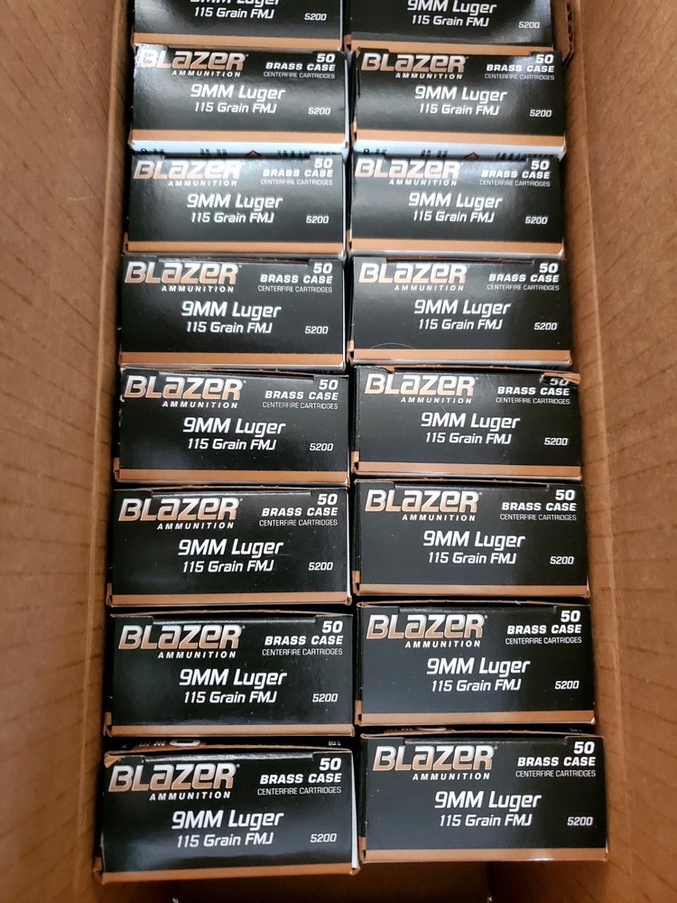 9mm used empty blazer ammo boxes with trays