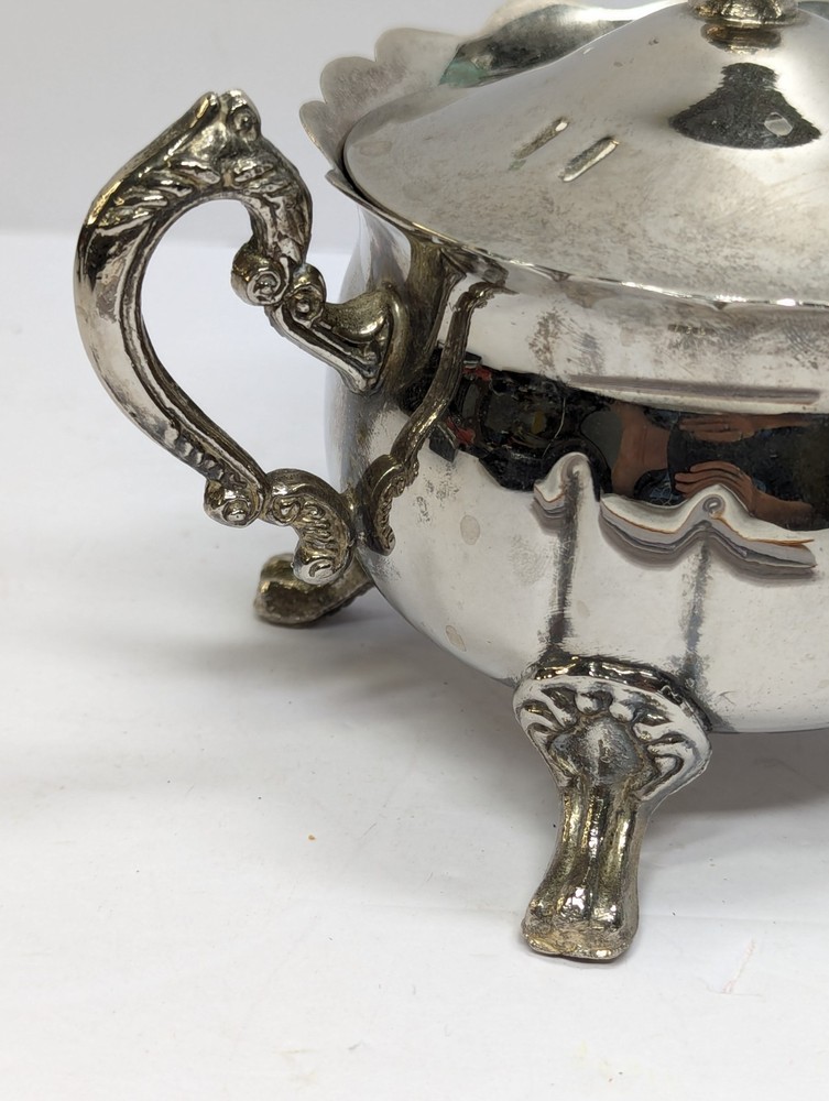 Silver Plated Creamer Pitcher with Lid Vintage