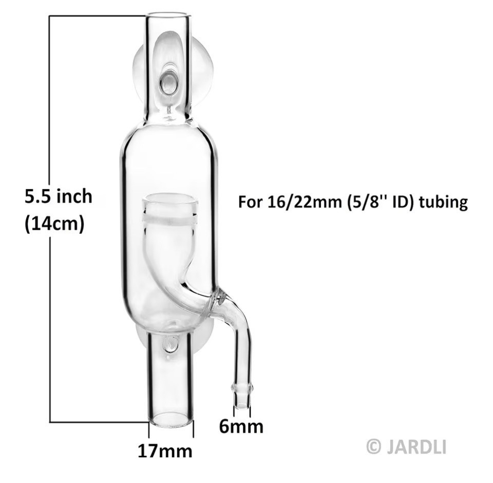 Glass Inline CO2 Atomizer Diffuser System for Aquarium Planted Tank