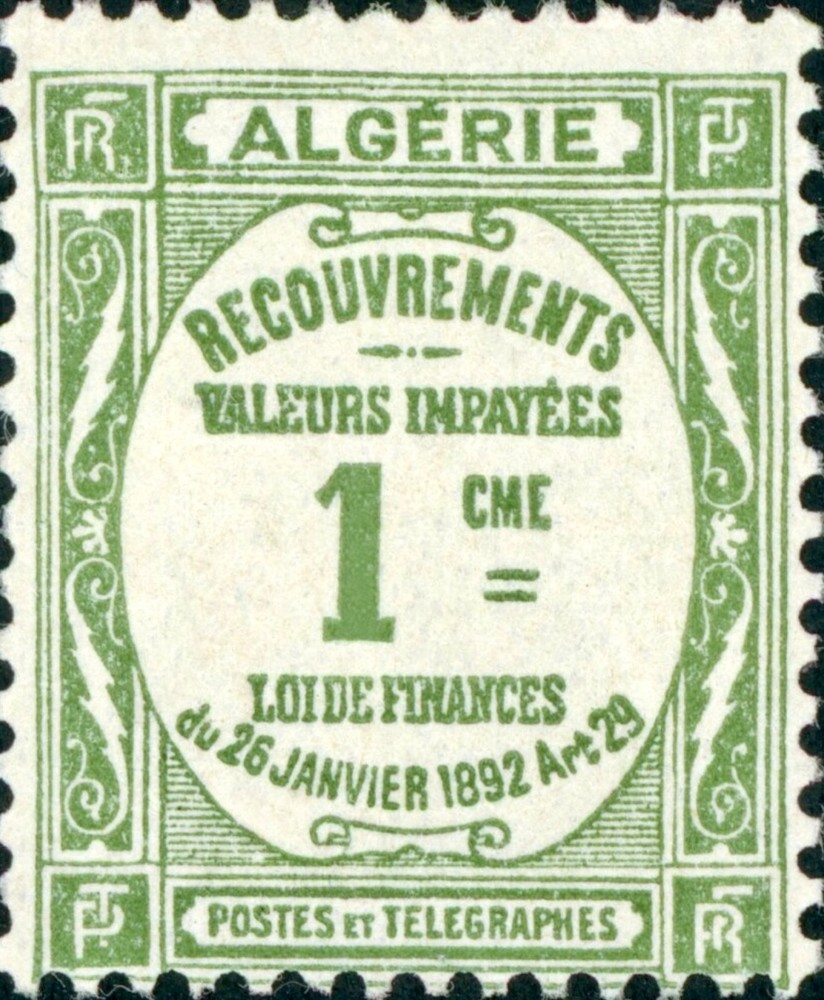 Algeria #YTTT15 MNH 1927 Recouvrements Postage Due [J12]