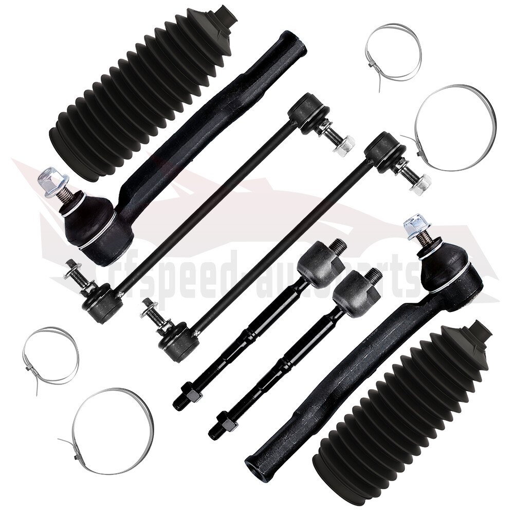 8PCS Front Sway Bars Inner Outer Tie Rod End Linkage For 2007-2012 Nissan Versa