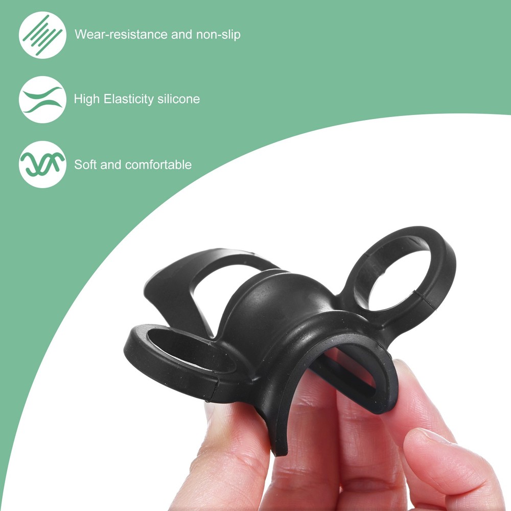 2-Pack Headlamp Flashlight Holder, 0.83"/21mm High Elastic Silicone Black