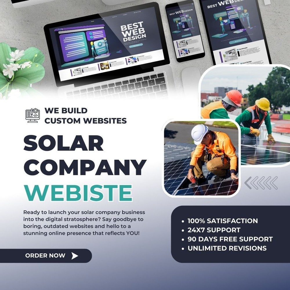 CUSTOM SOLAR COMPANY WEBSITE DESIGN - Modern, Professional & Responsive