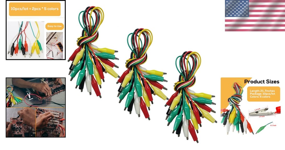 30PCS Color-Coded Alligator Clips for Electrical Experiments - Detachable Design