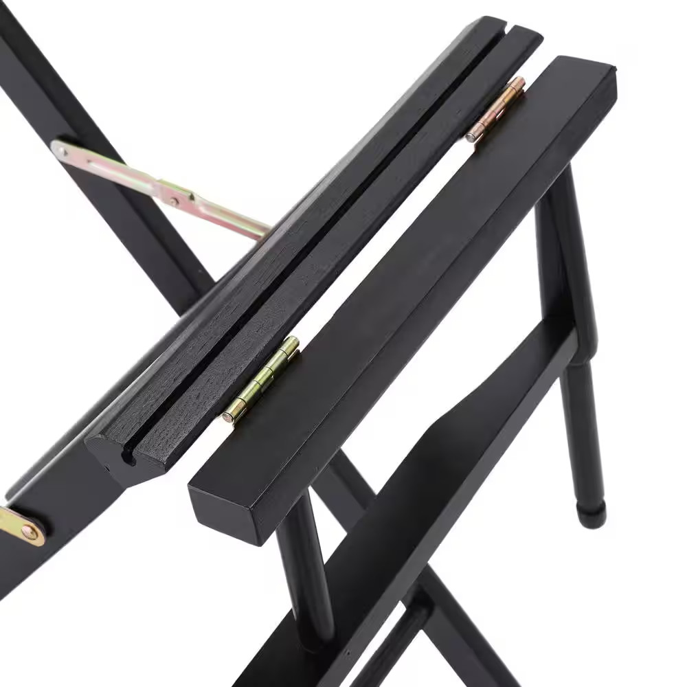 18 In. Director'S Chair Black Solid Wood Frame