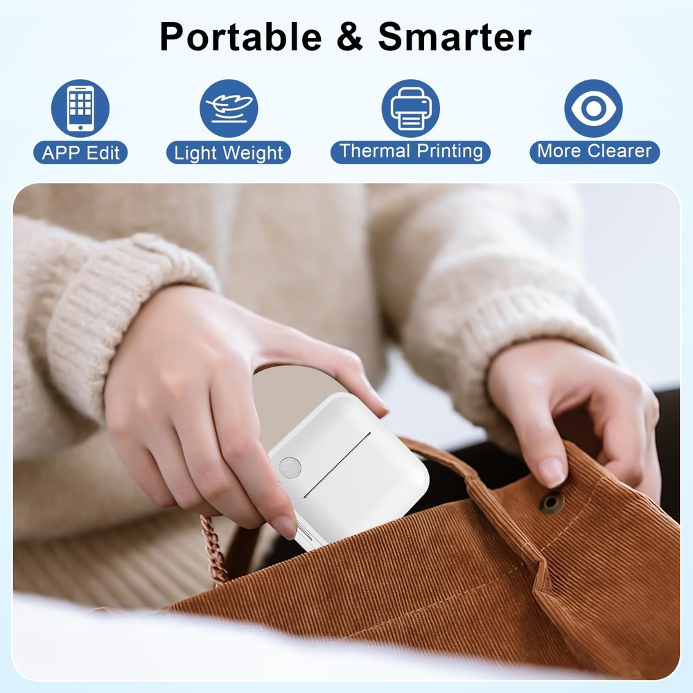 Label Maker Machine with Tape - Thermal Label Printer Bluetooth Label Maker M...