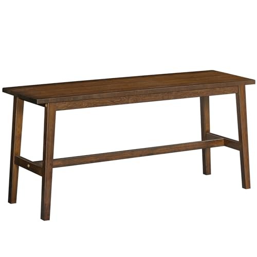 39.3'' Bamboo Dining Bench, Farmhouse Kitchen Table Bench, Kitchen & Mocha