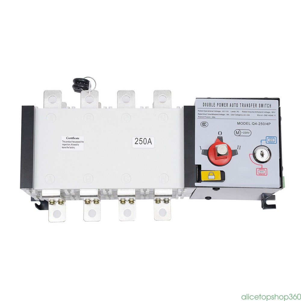 Industrial Automatic Transfer Switch Changeover Grid - AC Generator 250A 4 Pole