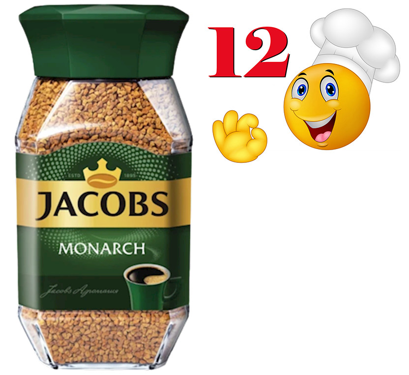 12 PACK - Coffee JACOBS Monarch Instant 95GR in Glass