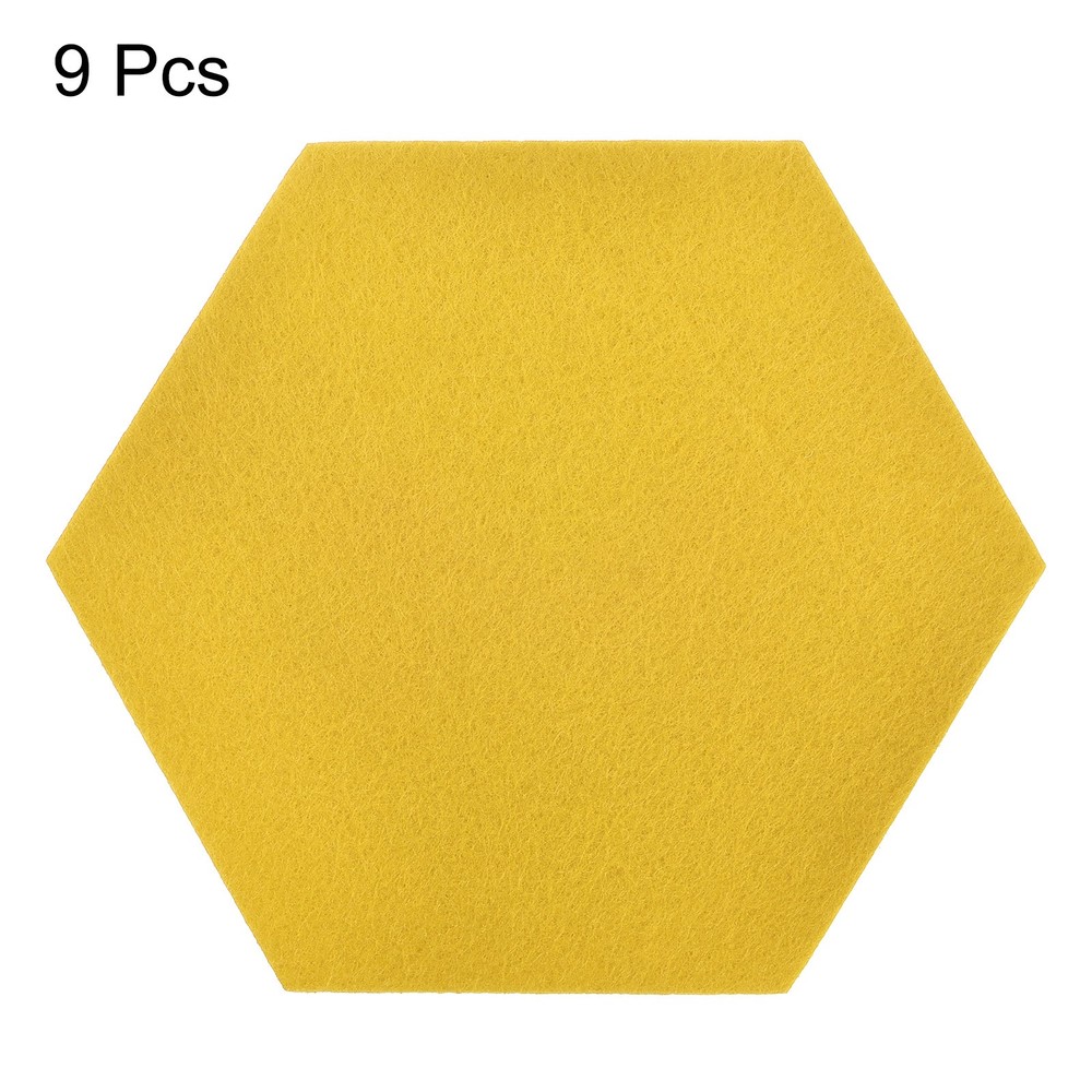 Felt coasters 9pcs hexagonal pads coasters, yellow