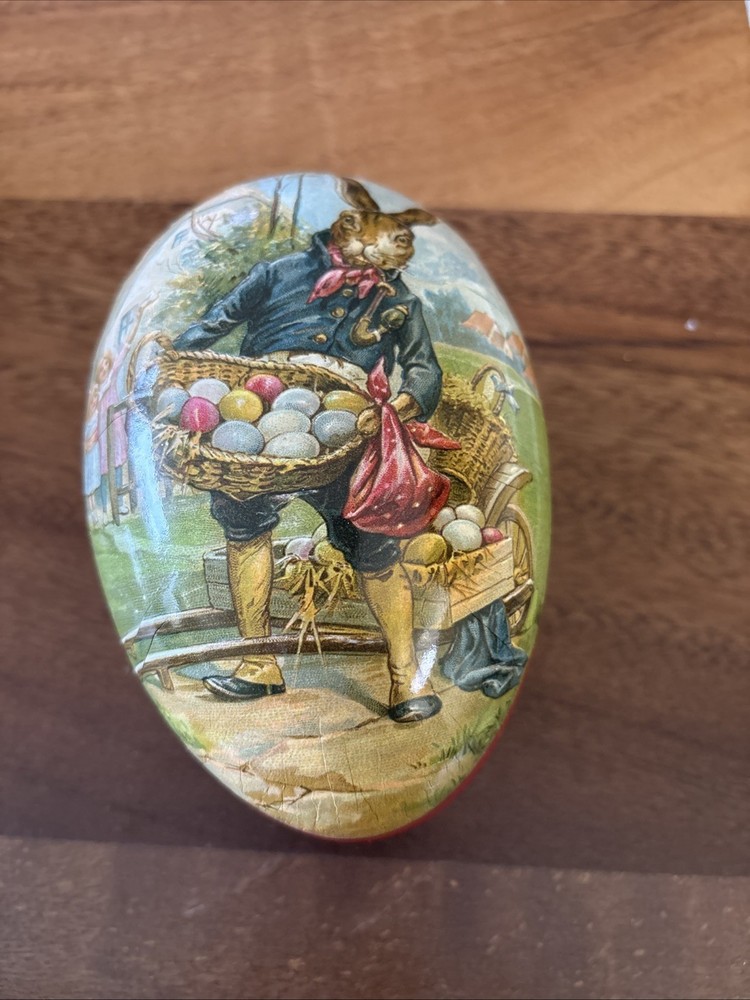 Nestler Germany Easter Egg Bunny With Easter Basket Eggs 7” Large