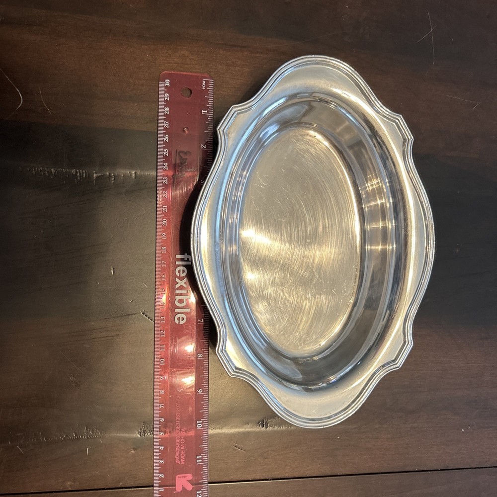 Vintage Silver 10” Oval Dish