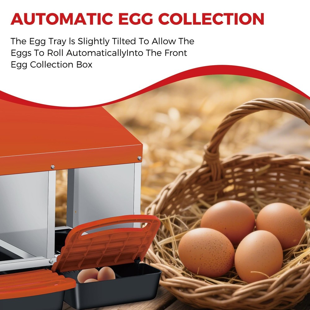 Chicken Nesting Boxes 4 Compartments Easy Egg Collection Roll Away Nesting Boxes