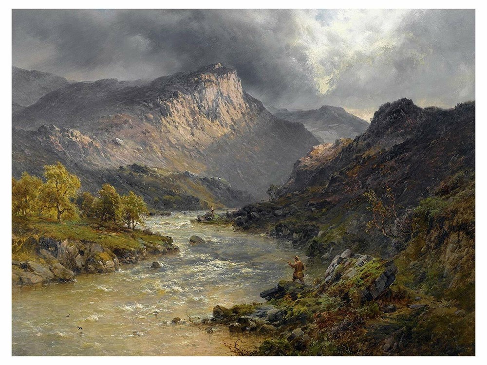 Landscape Mountains by A. Breanski Tile Mural Kitchen Backsplash Marble Ceramic