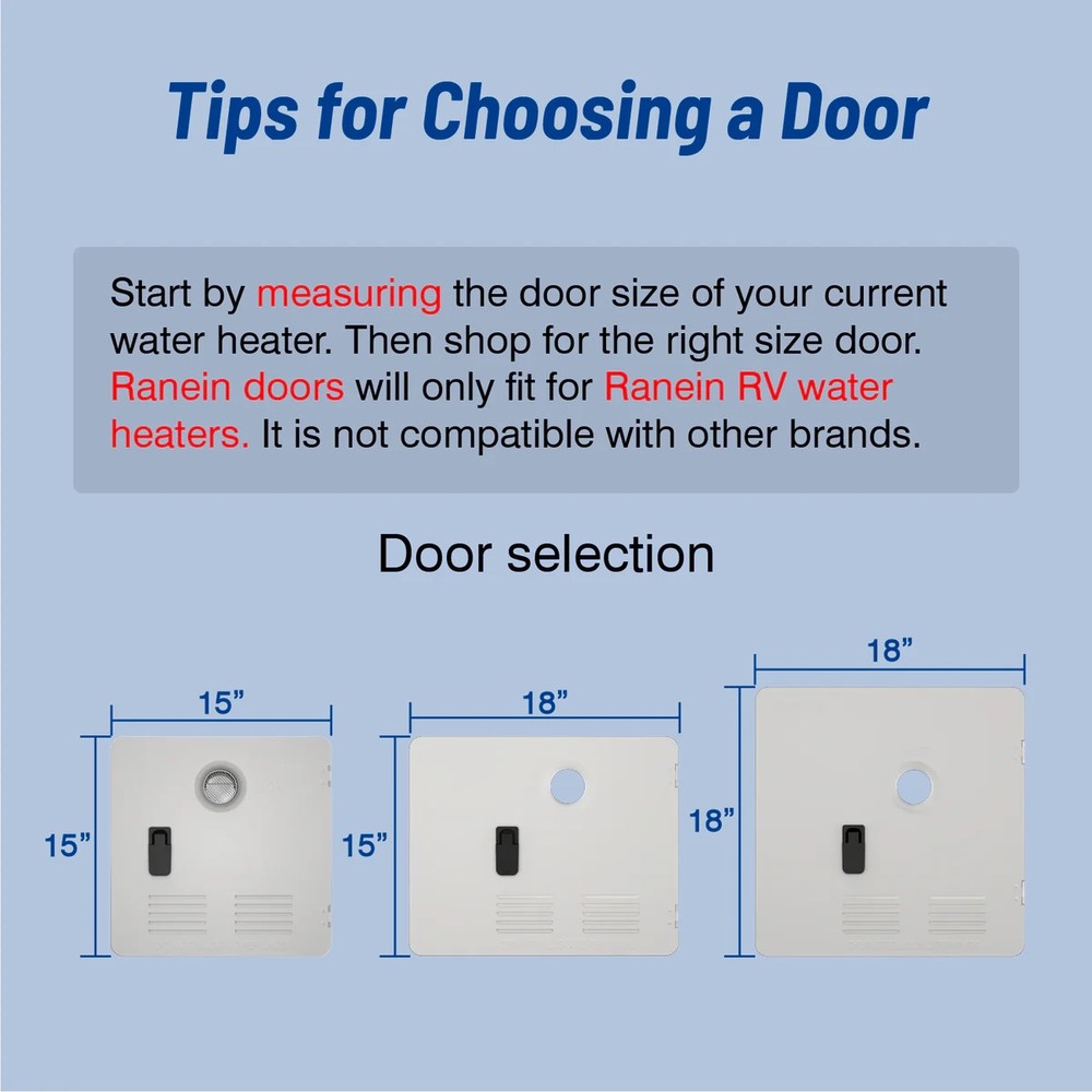 Ranein 15"x18" RV Tankless Water Heater Door Kit (White) Model# RA65-1518