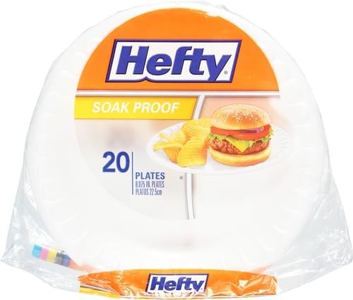 Hefty Soak Proof Foam Disposable Plates 20 ct.