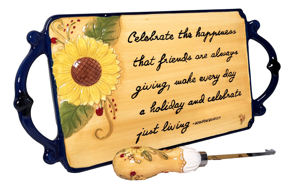 Appetizer Cheese Plate Serving Tray Decorative Ceramic 12.5" Server Set