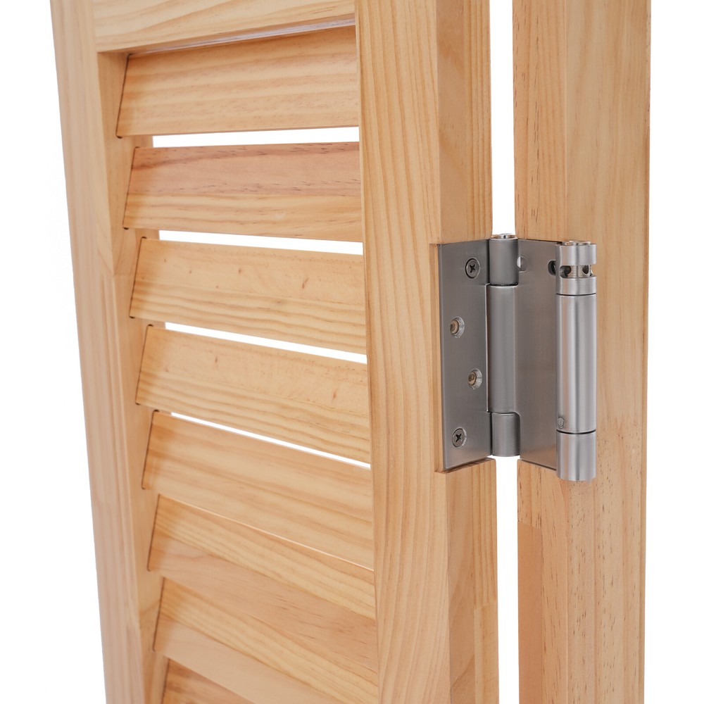 2pcs Wood Color Partition Doors, Wall Mounted Solid Wood Partition Doors