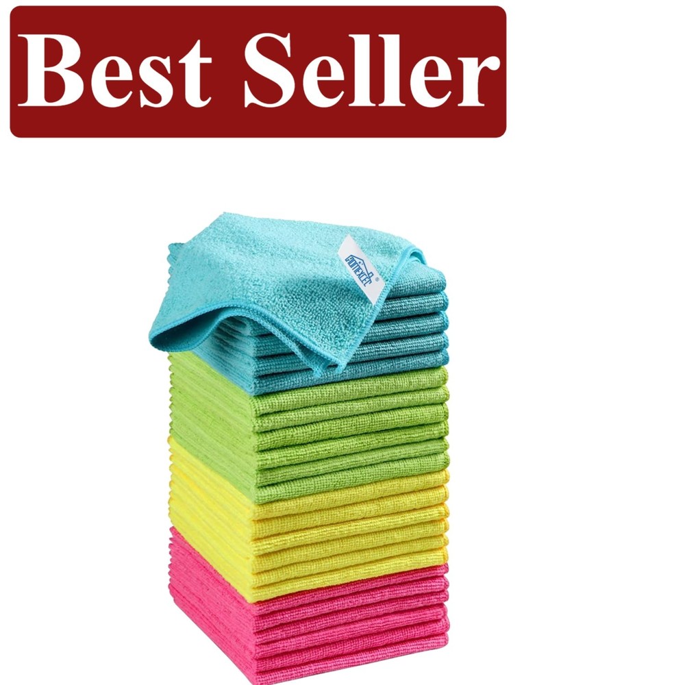 24 Pack Microfiber Cleaning Cloths - Eco-Friendly, Scratch-Free & Absorbent