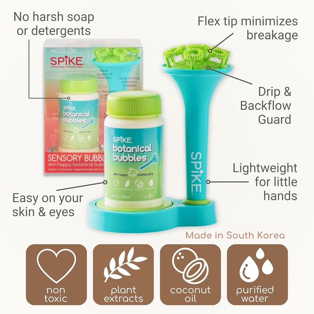 Sensory Bubble Play Set - Aqua Bubble Blower with Botanical Solution for Kids 3+
