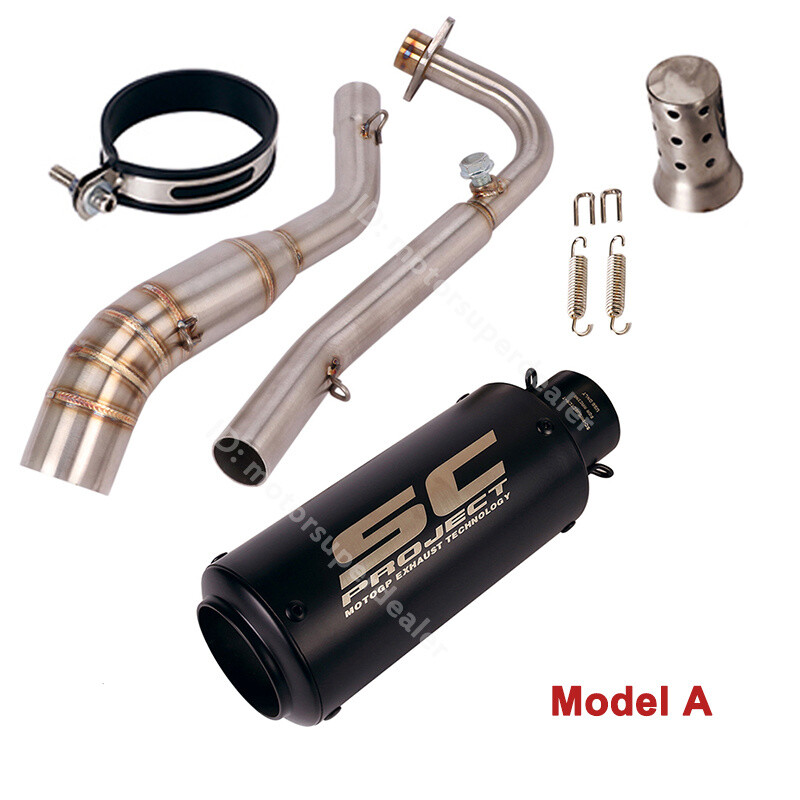 For Kawasaki Z125 Pro Full System Exhaust Tips Muffler Black Front Header Pipe