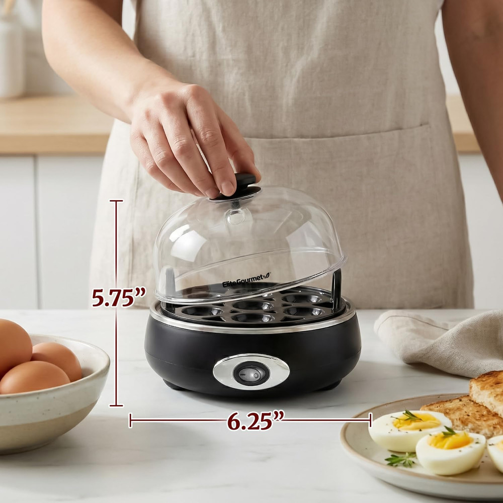 EGC007CHC# Rapid Egg Cooker, 7 Easy-To-Peel, Hard, Medium, Soft Boiled Eggs, Poa