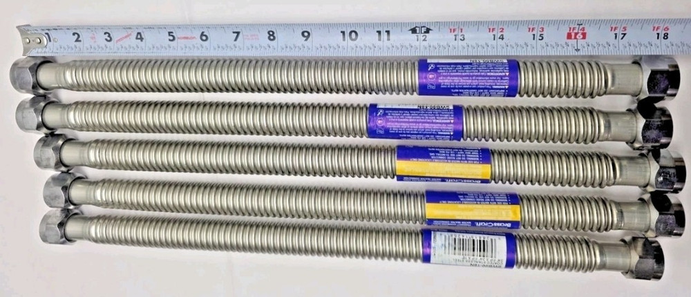 Water Heater Conector SWB00-18N, 3/4 FIP X 3/4 FIP X 18" Box Of 25 Brasscraft