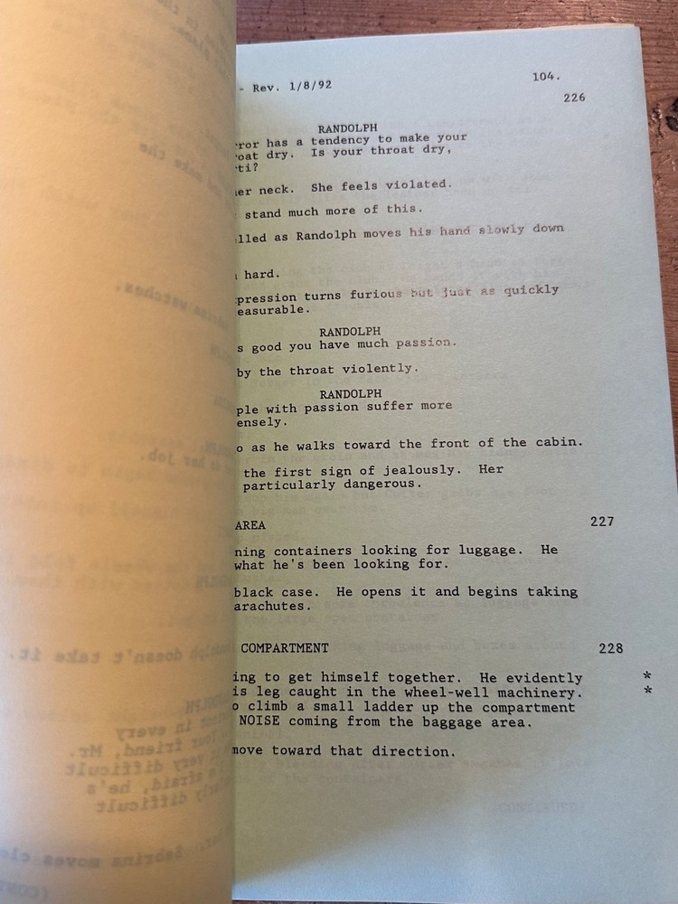 PASSENGER 57 MOVIE ORIGINAL SCREENPLAY SCRIPT WESLEY SNIPES