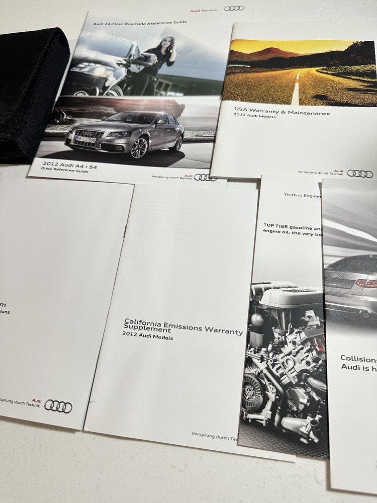 2012 Audi A4 Owner's Manual Quick Reference Guide Warranty Lot