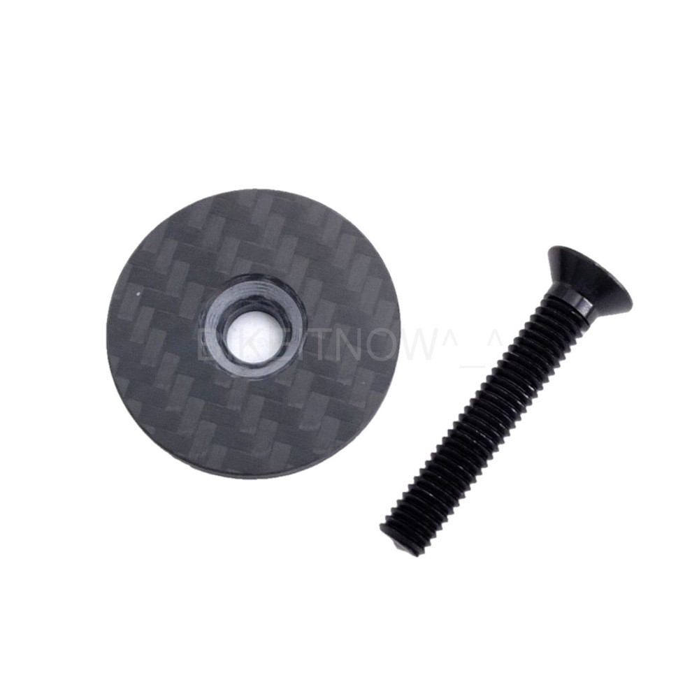 7g Threadless Headset Stem Top Cap 1 1/8" 3K MATTE CARBON w/ BOLT