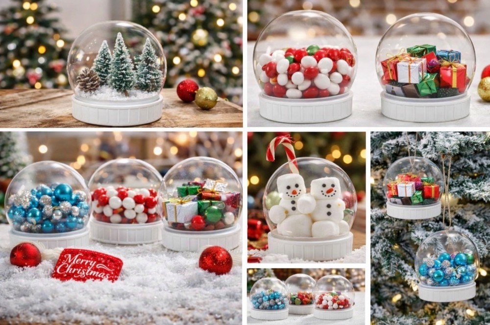 DIY Make Your Own Shatterproof Plastic Snow Globe (2 pack)