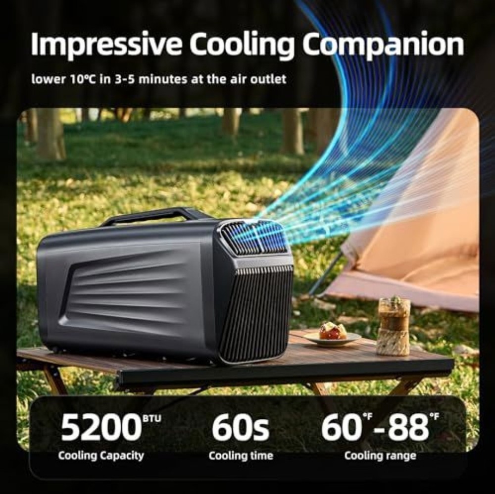 Camping Tent Outdoors Portable Air Conditioner 5200 BTU Cooling