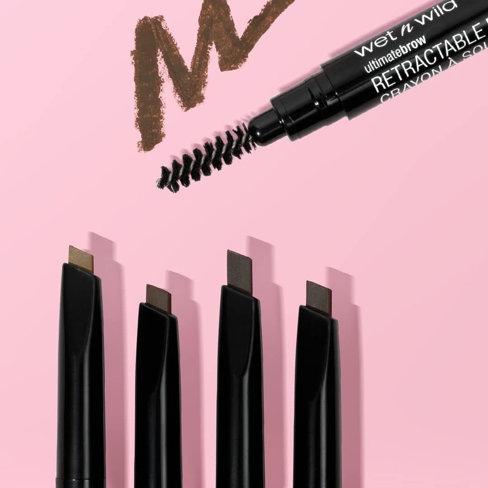 Ultimate Eyebrow Retractable Definer Pencil, Medium Brown, Dual-Sided Brow Br...