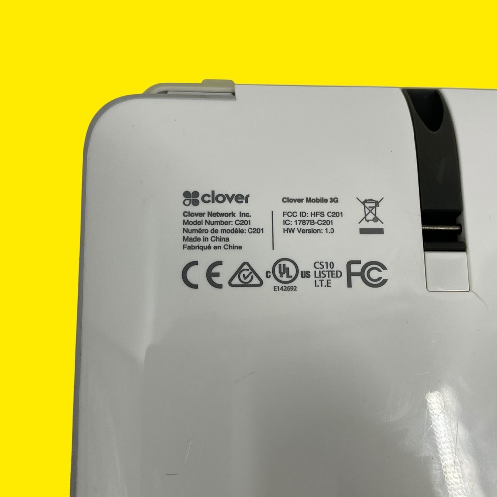 POS Touchscreen Card Reader Clover Mobile Model C201 #6581 z65b83